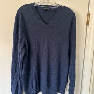 Men's Blue V-Neck Sweater